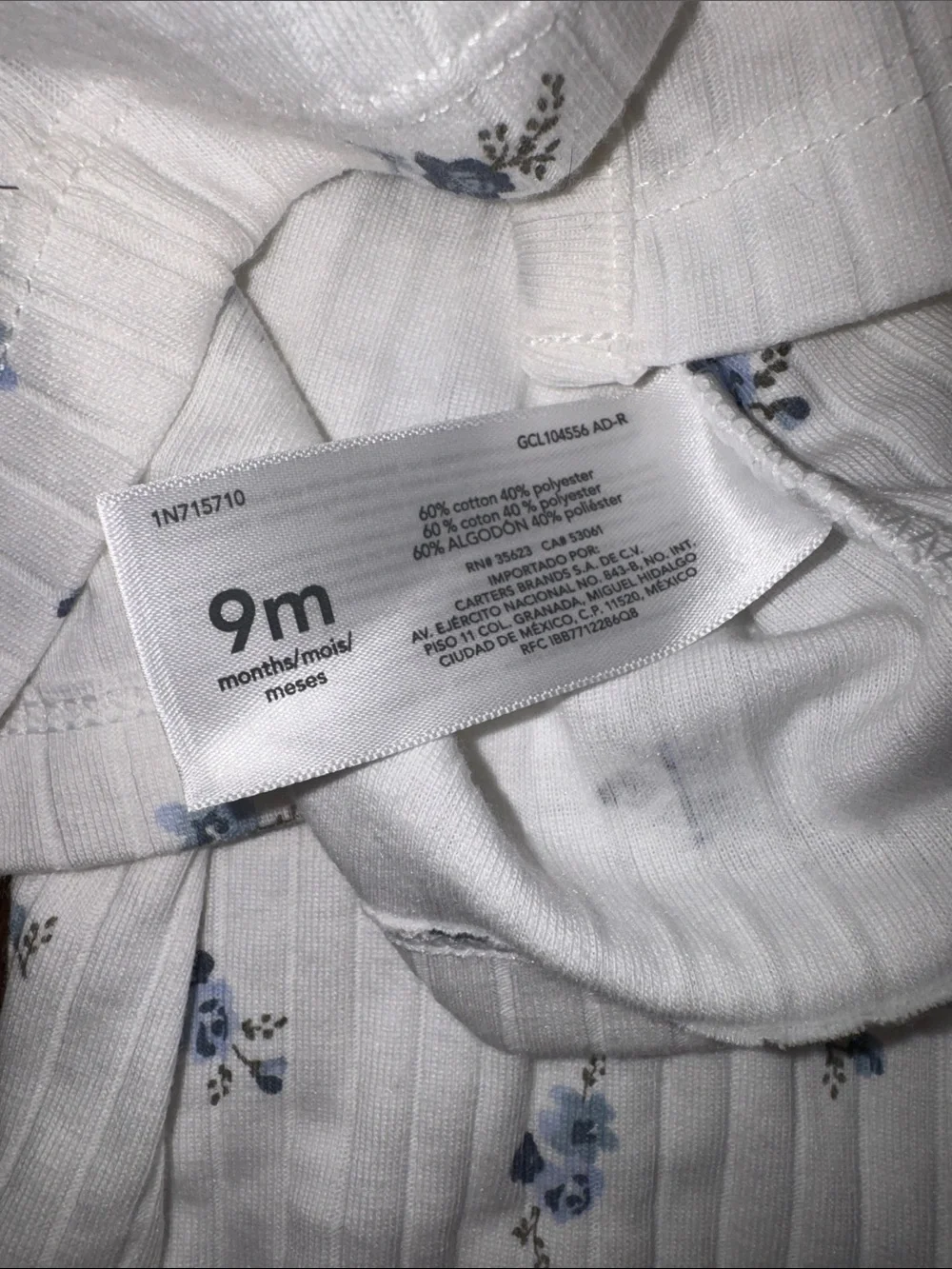 Carters ribbed pajama